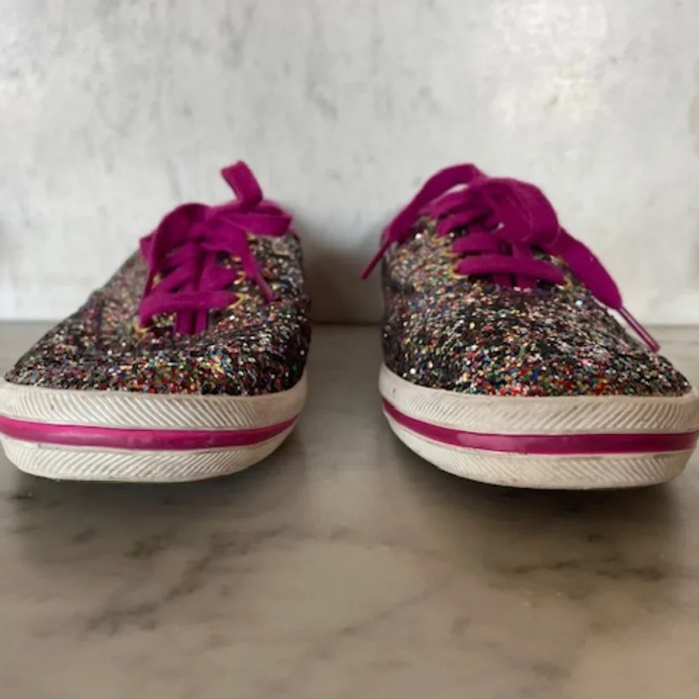 KEDS X KATE SPADE Champion Grape Glitter Women Lace Up Sneakers Size US 10
